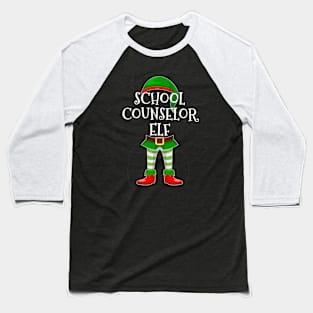 School Counselor Elf Matching Family Christmas Gift Baseball T-Shirt